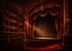 Velvet Procession Solitary Proscenium Red Home Theater Wall Art