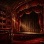 Velvet Procession Solitary Proscenium Red Home Theater Wall Art