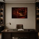 Premium Wall Art Yatay Html Edition – NM3-RED-VT-H-001 displayed in a contemporary gallery-inspired room