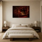 Premium Wall Art Yatay Html Edition – NM3-RED-VT-H-001 showcased in an elegant minimalist interior