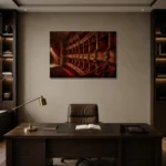 Premium Wall Art Yatay Html Edition – NM3-RED-VT-H-002 displayed in a contemporary gallery-inspired room