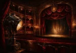 Velvet Chronicle Antique Spotlight Red Home Theater Wall Art