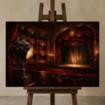 Premium Wall Art Yatay Html Edition – NM3-RED-VT-H-003 displayed on a studio easel