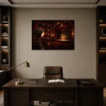 Premium Wall Art Yatay Html Edition – NM3-RED-VT-H-003 displayed in a contemporary gallery-inspired room