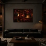 Premium Wall Art Yatay Html Edition – NM3-RED-VT-H-003 shown in a warm modern interior
