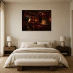 Premium Wall Art Yatay Html Edition – NM3-RED-VT-H-003 showcased in an elegant minimalist interior
