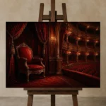 Premium Wall Art Yatay Html Edition – NM3-RED-VT-H-004 displayed on a studio easel