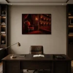 Premium Wall Art Yatay Html Edition – NM3-RED-VT-H-004 displayed in a contemporary gallery-inspired room