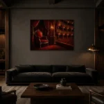 Premium Wall Art Yatay Html Edition – NM3-RED-VT-H-004 shown in a warm modern interior