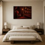 Premium Wall Art Yatay Html Edition – NM3-RED-VT-H-004 showcased in an elegant minimalist interior