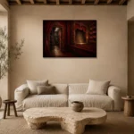 Premium Wall Art Yatay Html Edition – NM3-RED-VT-H-005 presented in a sophisticated home setting