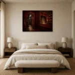 Premium Wall Art Yatay Html Edition – NM3-RED-VT-H-005 showcased in an elegant minimalist interior