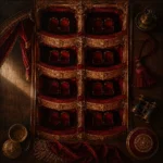 Velvet Emblem Row Of Crimson Balcony Boxes Red Living Room Wall Art