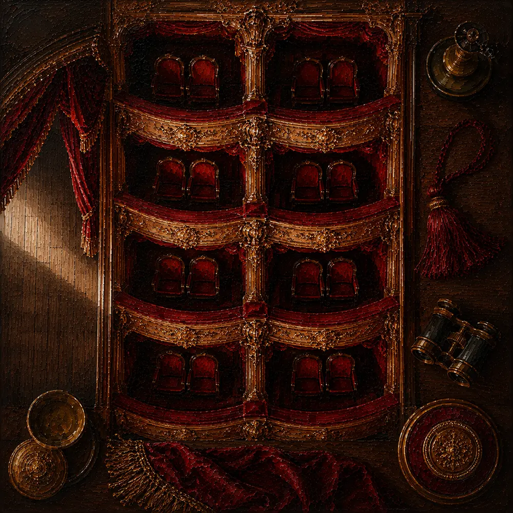 Velvet Emblem Row Of Crimson Balcony Boxes Red Living Room Wall Art