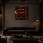 Premium Wall Art Kare Html Edition – NM3-RED-VT-S-002 shown in a warm modern interior