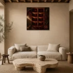 Premium Wall Art Kare Html Edition – NM3-RED-VT-S-002 presented in a sophisticated home setting