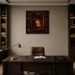 Premium Wall Art Kare Html Edition – NM3-RED-VT-S-003 displayed in a contemporary gallery-inspired room