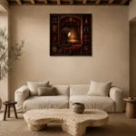 Premium Wall Art Kare Html Edition – NM3-RED-VT-S-003 presented in a sophisticated home setting
