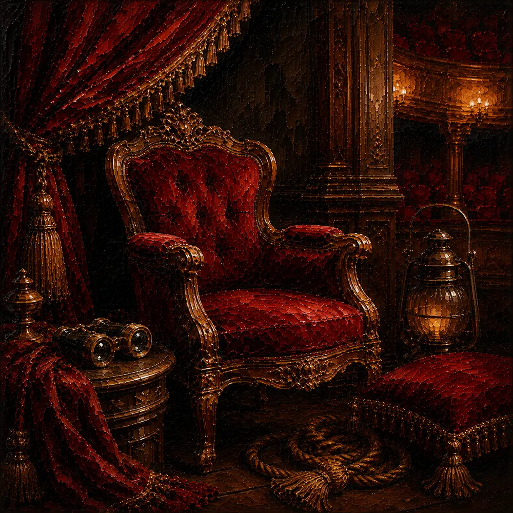 Velvet Study Velvet Opera Chair Red Living Room Wall Art