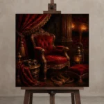 Premium Wall Art Kare Html Edition – NM3-RED-VT-S-004 displayed on a studio easel
