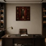 Premium Wall Art Kare Html Edition – NM3-RED-VT-S-005 displayed in a contemporary gallery-inspired room