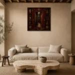 Premium Wall Art Kare Html Edition – NM3-RED-VT-S-005 presented in a sophisticated home setting