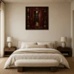 Premium Wall Art Kare Html Edition – NM3-RED-VT-S-005 showcased in an elegant minimalist interior