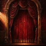 Velvet Sentinel Solitary Proscenium Red Home Theater Wall Art