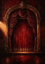 Velvet Sentinel Solitary Proscenium Red Home Theater Wall Art
