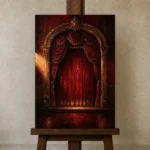 Premium Wall Art Dikey Html Edition – NM3-RED-VT-V-001 displayed on a studio easel
