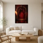 Premium Wall Art Dikey Html Edition – NM3-RED-VT-V-001 styled in a refined neutral interior