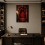 Premium Wall Art Dikey Html Edition – NM3-RED-VT-V-001 displayed in a contemporary gallery-inspired room