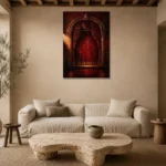 Premium Wall Art Dikey Html Edition – NM3-RED-VT-V-001 presented in a sophisticated home setting
