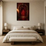 Premium Wall Art Dikey Html Edition – NM3-RED-VT-V-001 showcased in an elegant minimalist interior