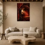Premium Wall Art Dikey Html Edition – NM3-RED-VT-V-003 presented in a sophisticated home setting