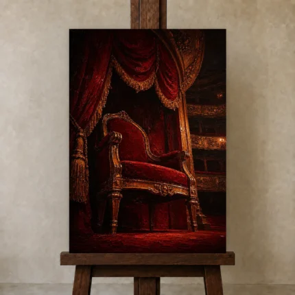 Premium Wall Art Dikey Html Edition – NM3-RED-VT-V-004 displayed on a studio easel
