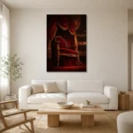 Premium Wall Art Dikey Html Edition – NM3-RED-VT-V-004 styled in a refined neutral interior