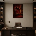 Premium Wall Art Dikey Html Edition – NM3-RED-VT-V-004 displayed in a contemporary gallery-inspired room