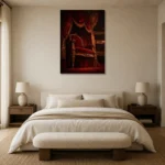 Premium Wall Art Dikey Html Edition – NM3-RED-VT-V-004 showcased in an elegant minimalist interior
