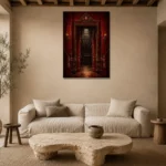 Premium Wall Art Dikey Html Edition – NM3-RED-VT-V-005 presented in a sophisticated home setting