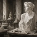 Alabaster Procession Alabaster Bust White Living Room Wall Art
