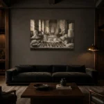 Premium Wall Art Yatay Html Edition – NM3-WHT-AW-H-002 shown in a warm modern interior