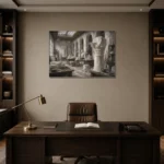 Premium Wall Art Yatay Html Edition – NM3-WHT-AW-H-003 displayed in a contemporary gallery-inspired room