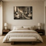 Premium Wall Art Yatay Html Edition – NM3-WHT-AW-H-004 showcased in an elegant minimalist interior