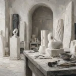 Alabaster Passage Workbench White Study Wall Art
