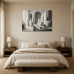 Premium Wall Art Yatay Html Edition – NM3-WHT-AW-H-005 showcased in an elegant minimalist interior