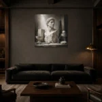 Premium Wall Art Kare Html Edition – NM3-WHT-AW-S-001 shown in a warm modern interior