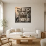 Premium Wall Art Kare Html Edition – NM3-WHT-AW-S-002 styled in a refined neutral interior