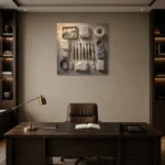 Premium Wall Art Kare Html Edition – NM3-WHT-AW-S-002 displayed in a contemporary gallery-inspired room