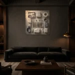 Premium Wall Art Kare Html Edition – NM3-WHT-AW-S-002 shown in a warm modern interior